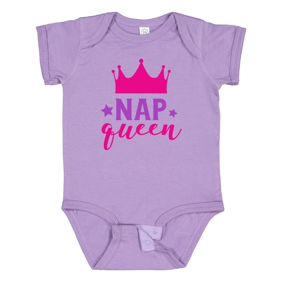 Inktastic Nap Queen, Crown, Stars - Pink Purple Girls Baby Bodysuit