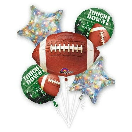 Football Frenzy Party Balloons Bouquet 5 Foil Balloon Pack Supplies