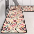 thumbnail image 2 of Kitchen Rugs Sets Of 2,Pink Boho Bohemia Geometric Diamonds Pattern Anti Fatigue Kitchen Mat Rugs Non Slip Washable,Decorative Kitchen Floor Mats for Kitchen,Sink,Laundry,17"x47"+17"x47", 2 of 5