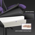 thumbnail image 2 of Bugzzia Chaise de Jeu en Cuir PU avec Appui-Tête Réglable et Soutien Lombaire, Violet, 2 of 7