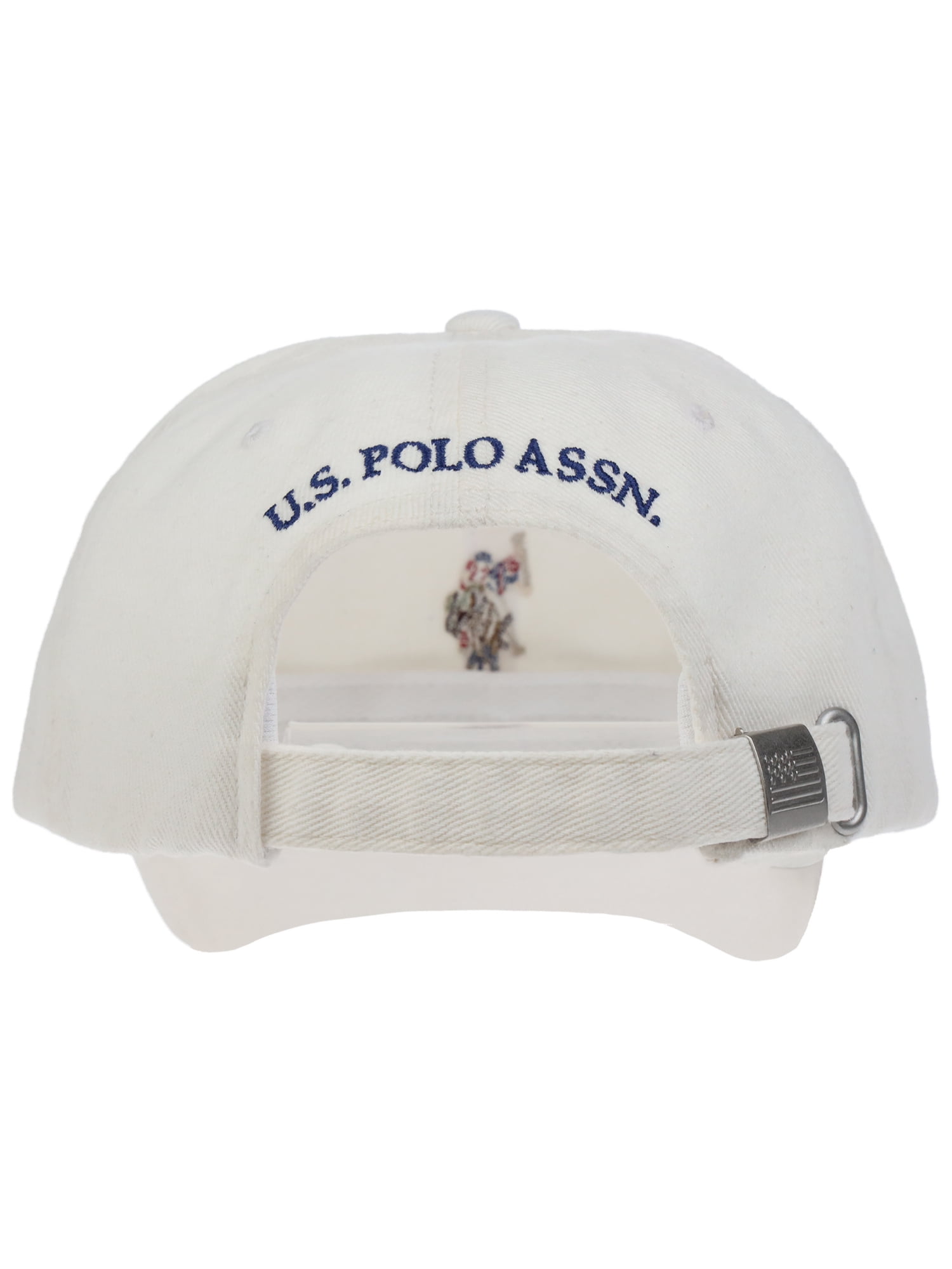 U.S. Polo Assn. Double Horseman Embroidered Dad Hat, White, One Size