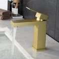 thumbnail image 3 of ANGELES HOME Single Handle Vessel Sink Faucet Bathroom Tall Faucet Brushed Gold, 3 of 8