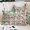thumbnail image 2 of Vintage Flowers Throw Pillow Covers, Spring Pink Green Floral Country Leaves Birds Soft Breathable Pillow Cases with Invisible Zipper, King Size Pillowcases for Couch Bed Sofa Chair 20x36 Inches, 2 of 9