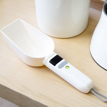 Luxshiny White Digital Measuring Spoon Scale Rechargeable for Pet Food and Baking Use