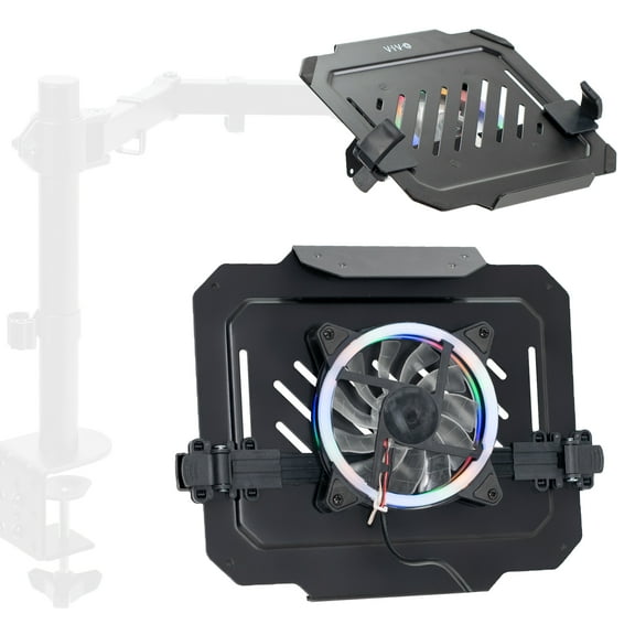 VIVO Universal Adjustable 12" - 15.6" Laptop Computer Notebook Tray with RGB Fan