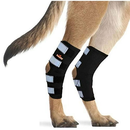UPC: 0853034008128 | NeoAlly Dog Hind Leg Brace [Long Version] Canine Rear Leg Support with Safety Reflective Straps for Joint Injury  Sprain Protection  Wound Healing and Loss of Stability from Arthritis (Black XS Pair)