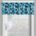 thumbnail image 2 of Ambesonne Animal Valance Pack of 2, Cartoon Whales Drawing Art, 54"X18", Sky Blue Charcoal Grey, 2 of 5