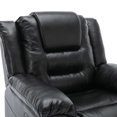 thumbnail image 6 of 1 Seater 360°Swivel and Rocking Home Theater Recliner, PU Sofa Seat with Overstuffed Soft Cushion and Wider Armrests for Living Room,Bedroom, Black, 6 of 7