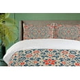 thumbnail image 4 of Ambesonne Paisley Duvet Cover Set, Floral Ornate Pattern Cultural Folk Persian Middle Eastern, Decorative 3 Piece Bedding Set with 2 Pillow Shams, Queen Size, Night Blue Orange Tan Queen Night Blue Orange Tan, 4 of 7