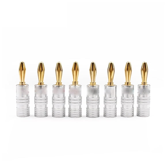Yeacher 12pcs Amp Speaker Banana Connectors Fine-quality Pure Copper Sound Box Gold Plug 4MM Sound Box Wire Connector No Welding