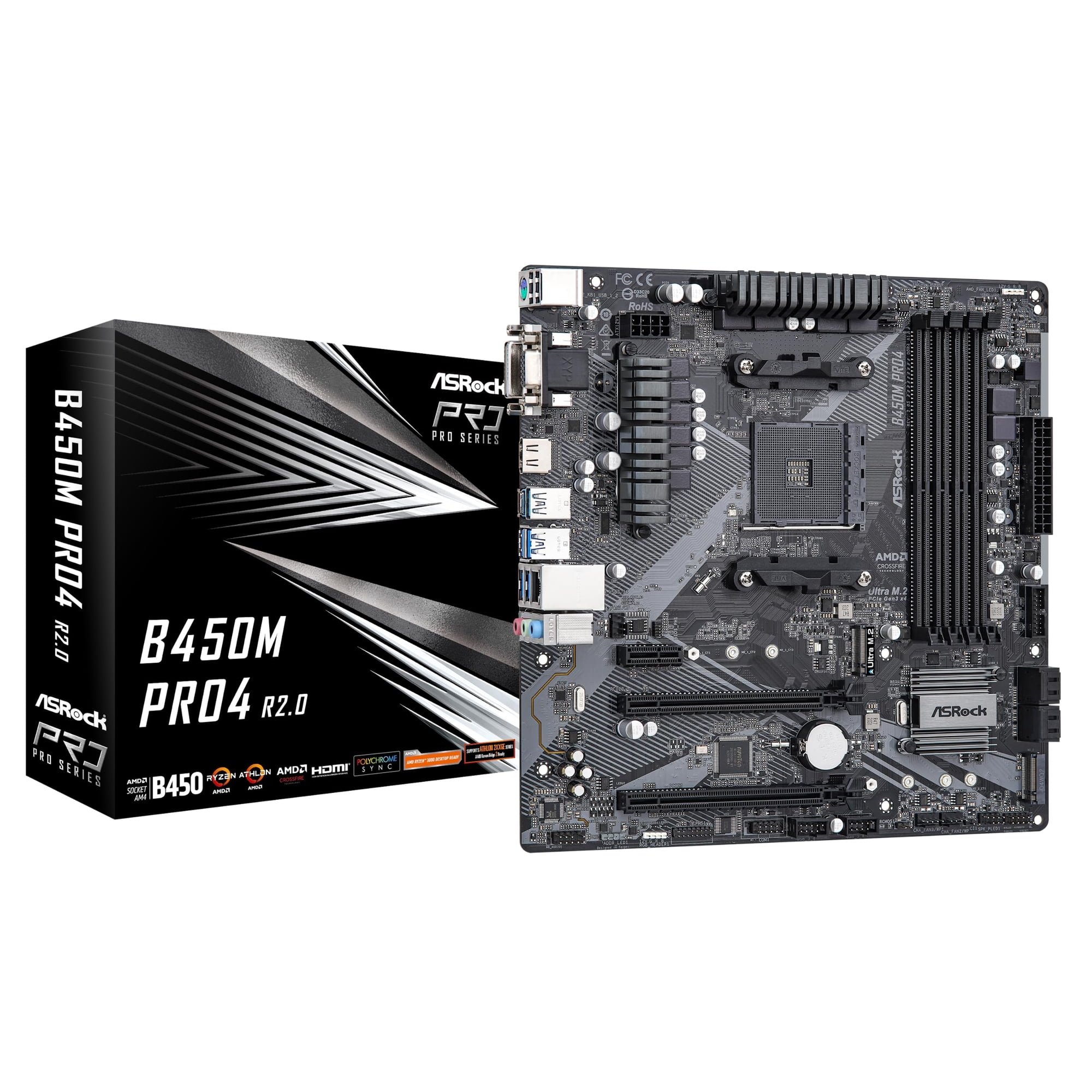 Motherboard ASRock B450M PRO4 R2.0 Socket AM4/ AMD B450 - Walmart.ca