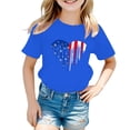 thumbnail image 2 of LWNYDPLSD Heart T Shirt Kids Independence Day Shirt Girls USA Flag Tees Toddler 4th of July American Short Sleeve Tops Teen Girl Clothes, 2 of 3