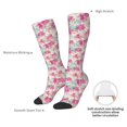 thumbnail image 4 of Rateoe Purple Watercolor Flowers Pattern Women’s Knee High Crew Socks,Trouser Socks Comfortable, Breathable, Moisture-Wicking and Soft, 4 of 6