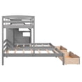 thumbnail image 3 of Bellemave Triple Bunk Beds with Stairs, Wood Twin over Twin&Twin Bunk Bed with 2 Storage Drawers, 3 Bunk Beds with Shelves for Teens Aldults（Gray), 3 of 9