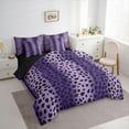 thumbnail image 3 of Castle Fairy Animal Leopard 7-Piece Twin Bedding Sets for Teenagers,Gradient Purple Bedding Comforter Set,Abstract Vintage Breathable Sheet Sets,Microfiber Bedroom Decor, 3 of 8
