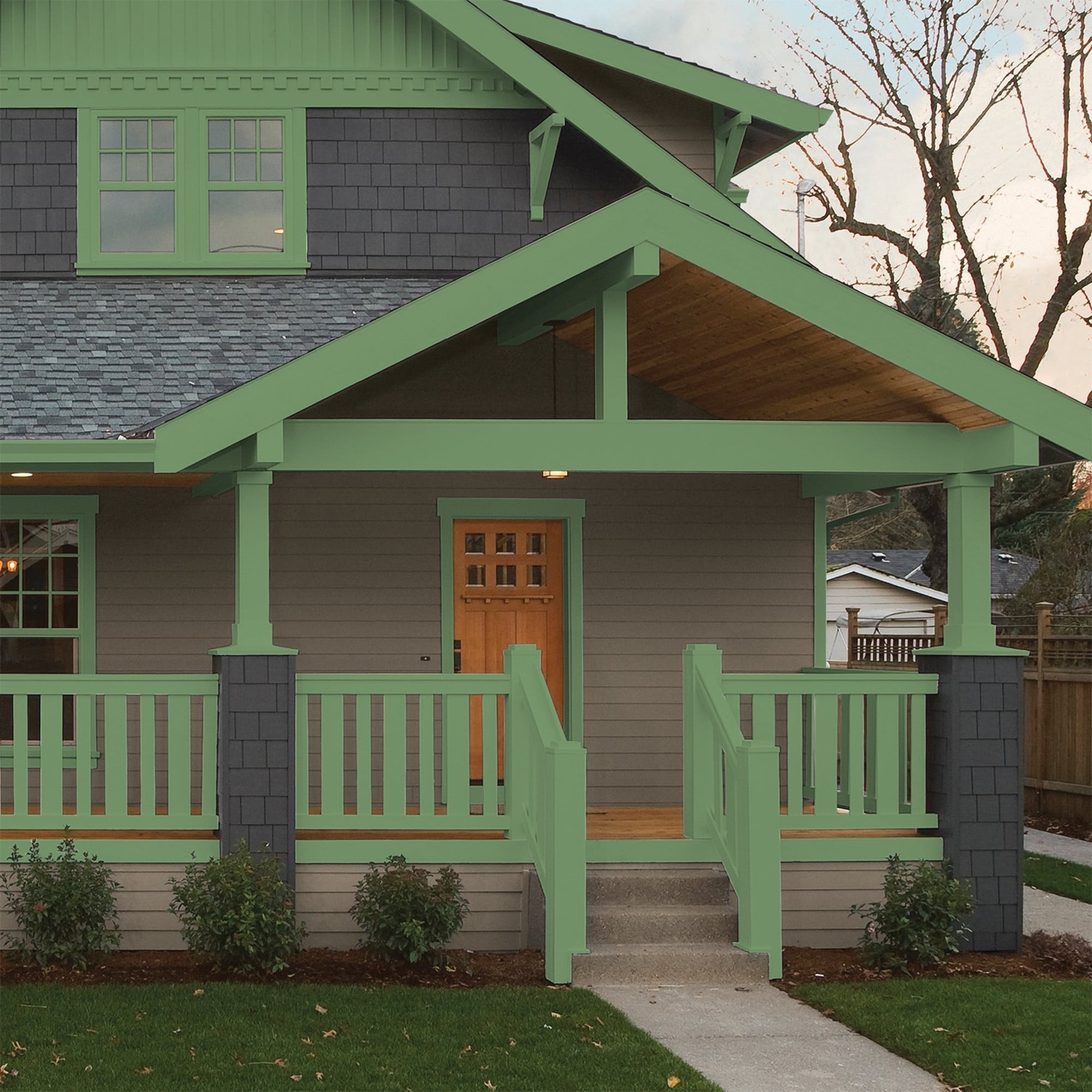 Glidden HEP Moss Ring / Green Semi-Gloss Exterior Paint with Primer, 1 Gallon