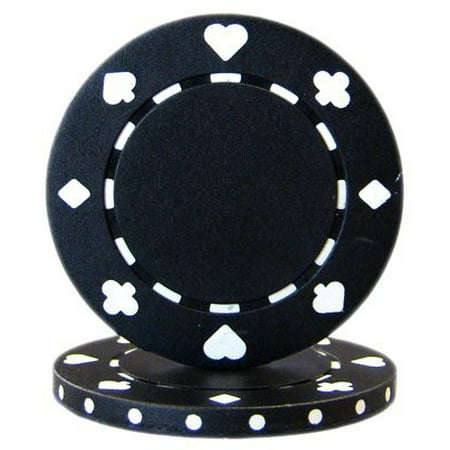 Brybelly Suited Poker Chips (50-Piece), Black,