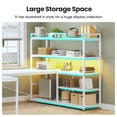 thumbnail image 4 of 63" Reversible U Shaped Computer Desk with 5-tier Bookshelf,Home Office Desk with LED Lights, 4 of 7