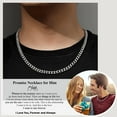 thumbnail image 2 of Stainless Steel Mens Cuban Link Chain 20 Inches Promise Necklace for Him Men Christmas Anniversary Valentines Birthday Gift Ideas, 2 of 5