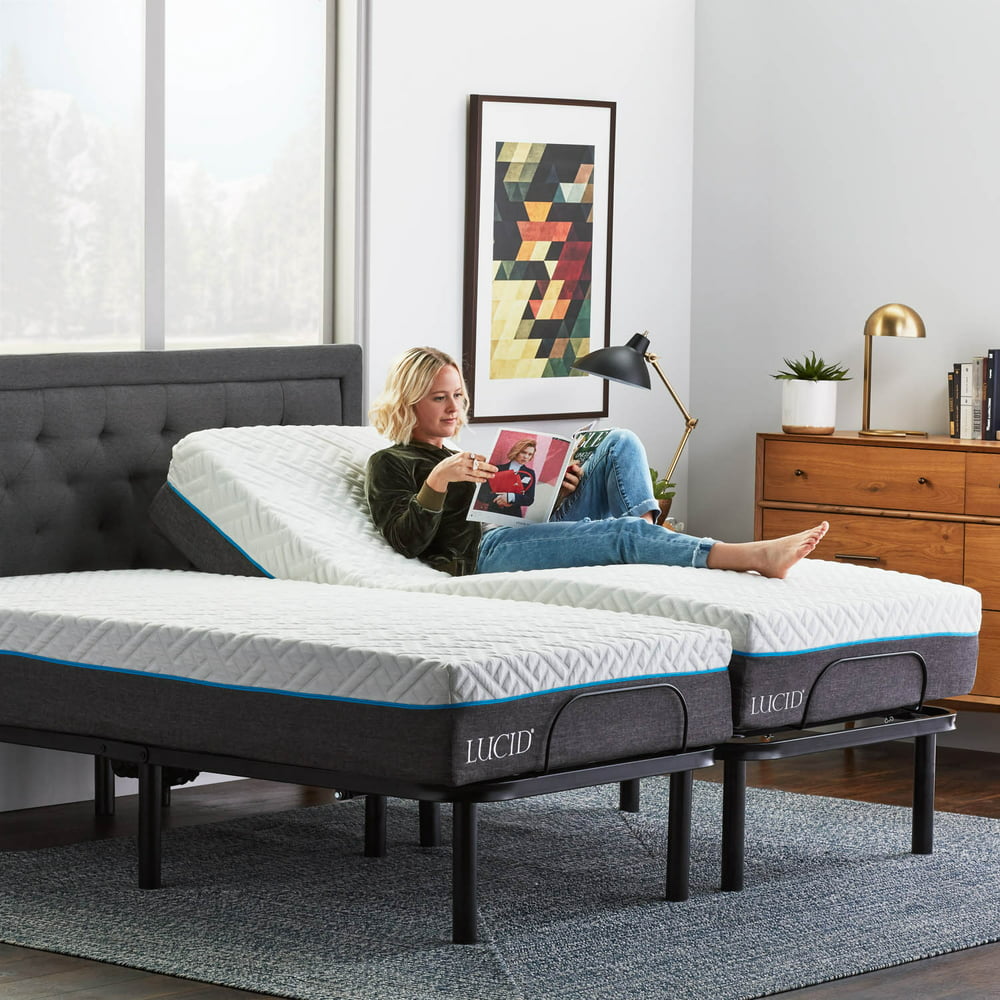 Lucid Basic Remote Controlled Adjustable Bed Base - Heavy Duty Steel