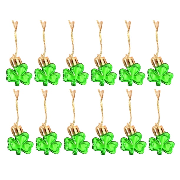 Jumpingount 12 Uds. De adornos para el Día de San Valentín para árbol, Día de San Patricio, porche, patio trasero, jardín, trébol, buena Ropa, zapatos y accesorios Miscelánea verde claro