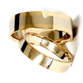 thumbnail image 3 of Pompeii3 Gold Two Tone Matching His Hers Wedding Band Ring Set, 3 of 3