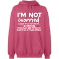 thumbnail image 2 of OXI Hoodie Sweatshirt - Worried About What You Think, Basic Casual Hoodie for Men's and Women Fleece Hoodie Long Sleeve - Safety Pink Medium, 2 of 3