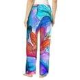 thumbnail image 3 of Kll Womens Bright Flowers Print Pajama Pants Soft Pajama Bottoms For Women Cozy Lounge Pants, 3 of 9