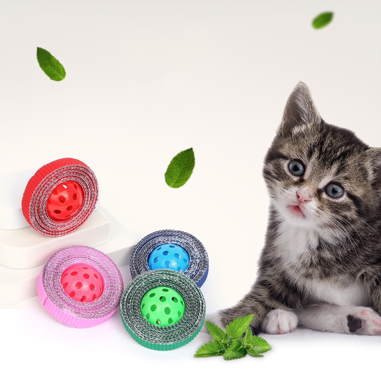 Visland Cat Toys Flutter Balls ,Corrugated Paper Ball Toy , Relieve