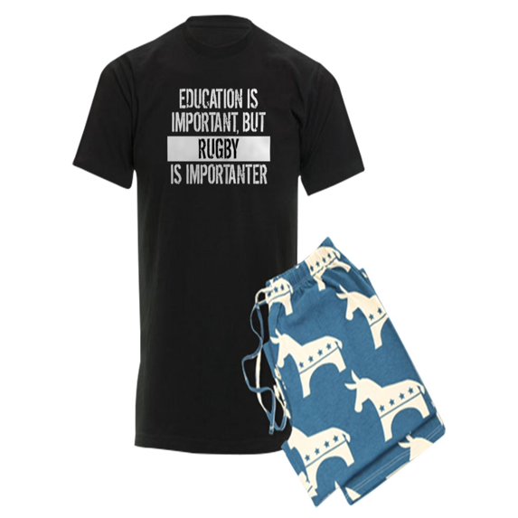 CafePress - Rugby Is Importanter Pajamas - Men's Dark Pajamas