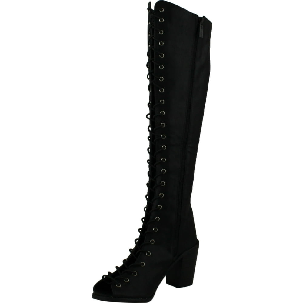 chunky heel platform open toe boots