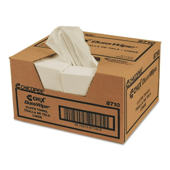 Chicopee 8710 DuraWipe Medium-Duty General Purpose Towel, 12" Width x 13.5" Length, White