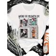 thumbnail image 1 of Halloween Countdown 100% Cotton T-Shirt, Casual Crew Neck with Slight Stretch, Halloween Movie Characters Graphic Tee, Knit Fabric, Unisex All-Season Alphabet Pattern Top, 1 of 6