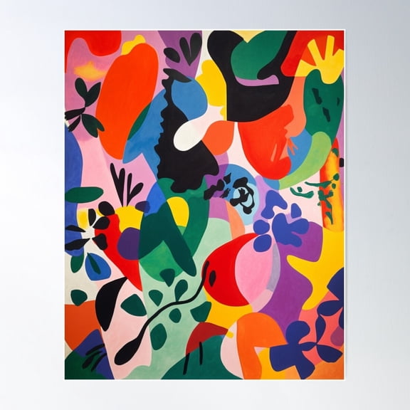 Maximalist Abstract Colorful Pattern Poster Wall Art, Modern Wall Decor For Living Room Bedroom, 12x18 UNFRAMED