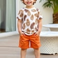 thumbnail image 2 of YABCSAZ Boys Summer Outfit Sets Short Sleeve T-Shirts Tops and Wide Leg Bermuda Shorts Kids Sets Cute Graphic Summer Clothes Loose Casual Baby 2Piece Playwear Sets for Beach Vocation Size 7 Years, 2 of 6