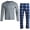 Light Grey/Blue Plaid, variant on Mens Pajama Sets - 2 Piece Thermal Waffle Shirt & Polar Fleece Plaid Pajama Pants (S–XL)