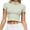 50Light Green310, variant on WERYOUNG Seamless Yoga Short Sleeve T Shirts For Women With Front Zipper Lightweight Breathable Running Gym Tees Versatile Tops L