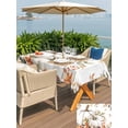 thumbnail image 4 of Outdoor Tablecloth with Umbrella Hole and Zipper, White Pumpkin Rectangle Table Cloth 60x120 Inch Waterproof Tablecloth, Thanksgiving Maple Leaf Autumn Flower Picnic Table Cover for Patio Camping, 4 of 7