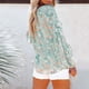 thumbnail image 3 of MHFRRA Camiseta de Manga Larga con Cuello En V y Estampado Floral para Mujer Verde, 3 of 5