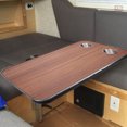 thumbnail image 1 of RV Table Top Replacement, 31.49x15.74in Rectangular Pontoon Boat Table Top with Stainless Steel Cup Holder, Sturdy Solid Wood Large Top for RV, Yacht, , Marine, 1 of 7