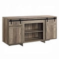 thumbnail image 2 of Grey Washed Tv Stand For 60-inch With 2 Media Compartments - Strong Base Rack Sliding Doors Wood & Metal, 2 of 2