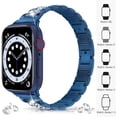 thumbnail image 4 of Banda 38 mm 40 mm 42 mm 44 mm iWatch SE Serie 6 Serie 5 4 3 2 1, pulsera de repuesto Bling iWatch Band, correa de pulsera de metal de acero inoxidable con diamantes de imitación de diamantes Ormromra LRWJ877-2, 4 of 9