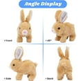 thumbnail image 3 of Easter Bunny Plush Toys, 7'' Hopping Rabbit Interactive Electronic Pet Plush Bunny Toy with Sounds and Movements Animated Walking Wiggle Ears Twitch Nose Gift, Stuffed Animals Toys for Birthday, 3 of 15