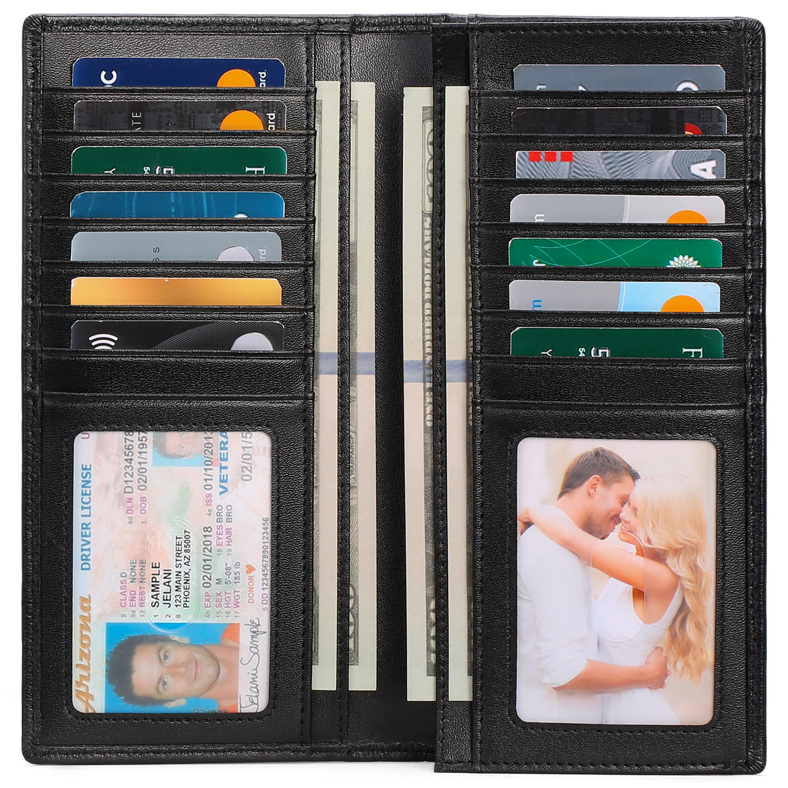 Falan Mule Genuine Leather Bifold Wallet, Black photo 7