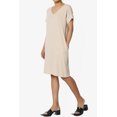 thumbnail image 3 of TheMogan Robe T-Shirt à Manches Courtes Col en V avec Poche pour Femmes P-3X, 3 of 6
