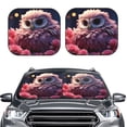 thumbnail image 2 of Gukieu Cute Flower Owl Print Car Windshield Sun Visor, Foldable Anti-UV Car Sun Visor Suitable for Vans, Trucks Car Accessories-Small, 2 of 6