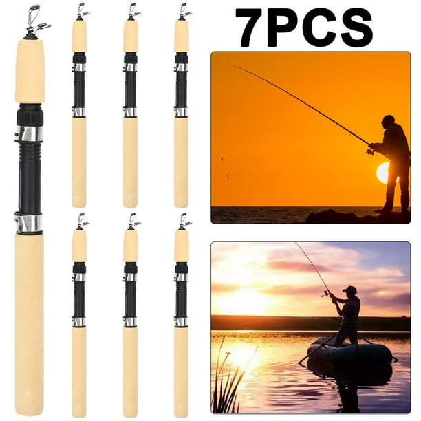 7 Uds. Caña Pescar Carbono para Camarones en Hielo Invierno Aparejos Pesca (80 Cm)