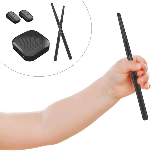 Juego de baquetas de aire eléctricas, juego de batería de aire portátil con Adaptador de Audio, juego de batería de bolsillo para entusiastas, niños y , Adaptador de audio Hugo Tambor de aire electrónico