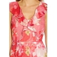 thumbnail image 4 of Adrianna Papell V-Neck Cap Sleeves Back Zipper Long Chiffon Dress-PINK MULTI / 8, 4 of 4