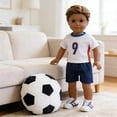 thumbnail image 4 of Tenue de Soccer pour Poupée de 18 Pouces Décontractée, Ensemble de Maillot de Sport Uniforme de Soccer Vêtements pour Poupée de Mode de 18 Pouces Jeu de Rôle Ensemble de Simulation, Accessoires Tissu Respirant Taille Élastique, 4 of 6